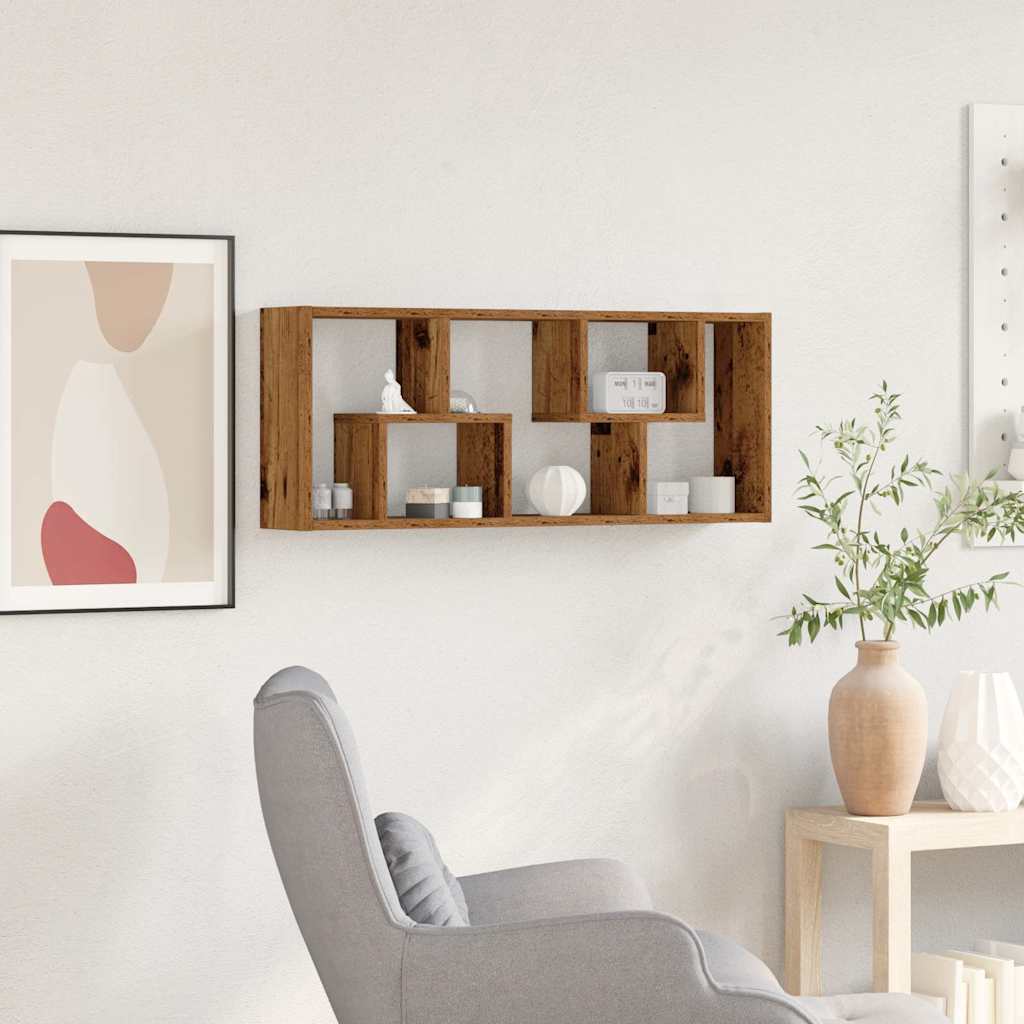 Wandregal Altholz-Optik 36x16x90 cm Holzwerkstoff