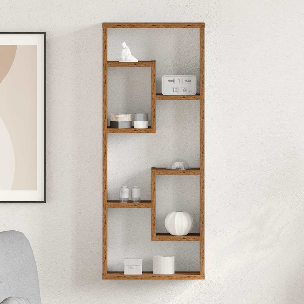 Wandregal Altholz-Optik 36x16x90 cm Holzwerkstoff