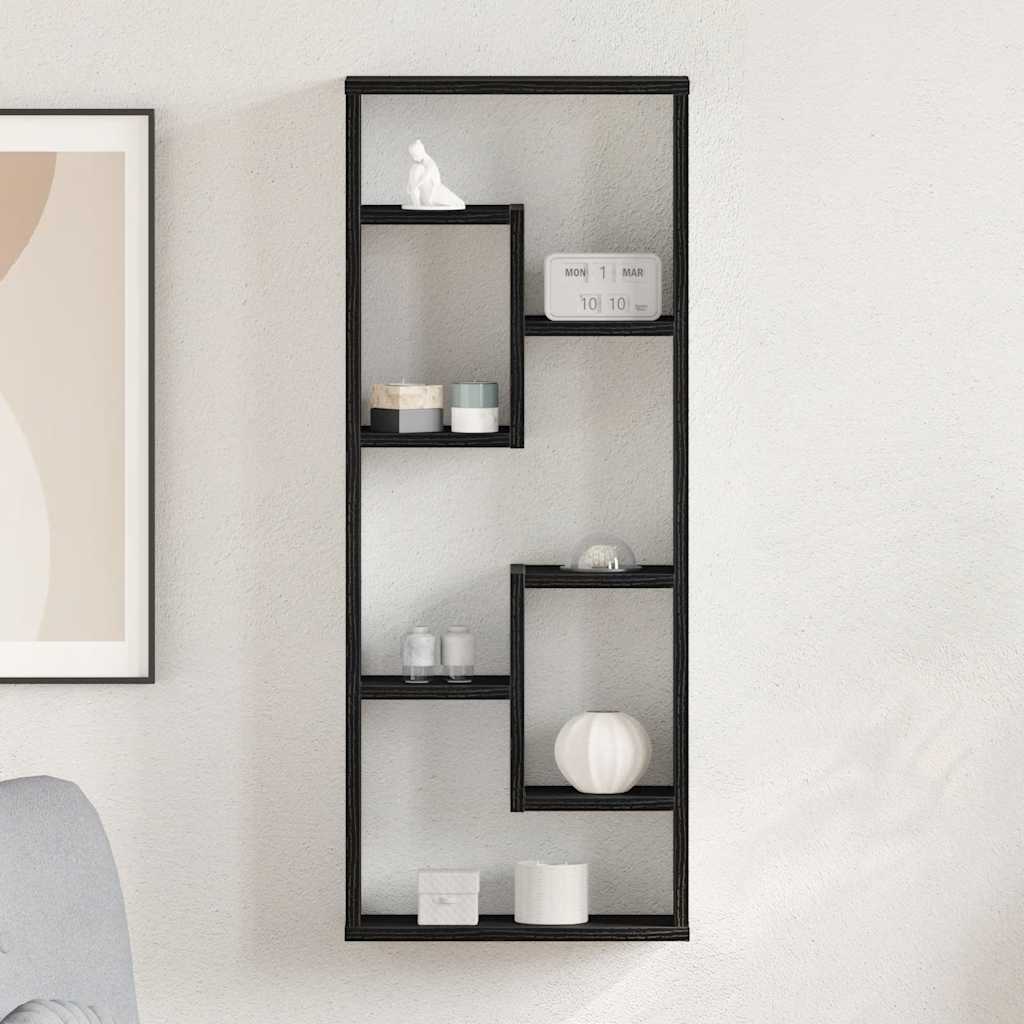 Wandregal Schwarze Eiche 36 x 16 x 90 cm Holzwerkstoff
