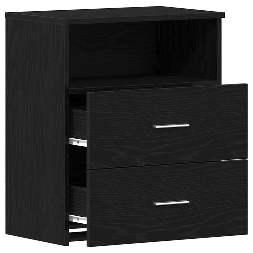 Nachttisch Schwarz Eichen-Optik 50 x 32 x 60 cm Holzwerkstoff