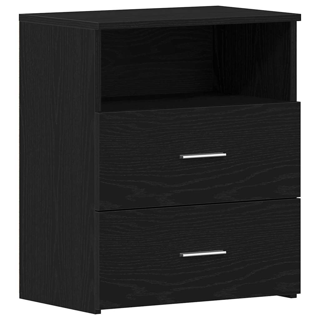 Nachttisch 2 pcs Schwarz Eichen-Optik 50 x 32 x 60 cm
