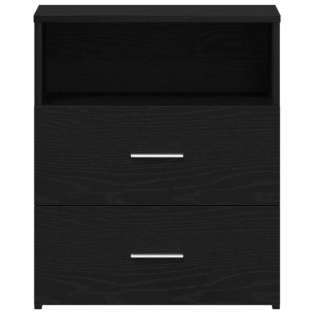 Nachttisch 2 pcs Schwarz Eichen-Optik 50 x 32 x 60 cm