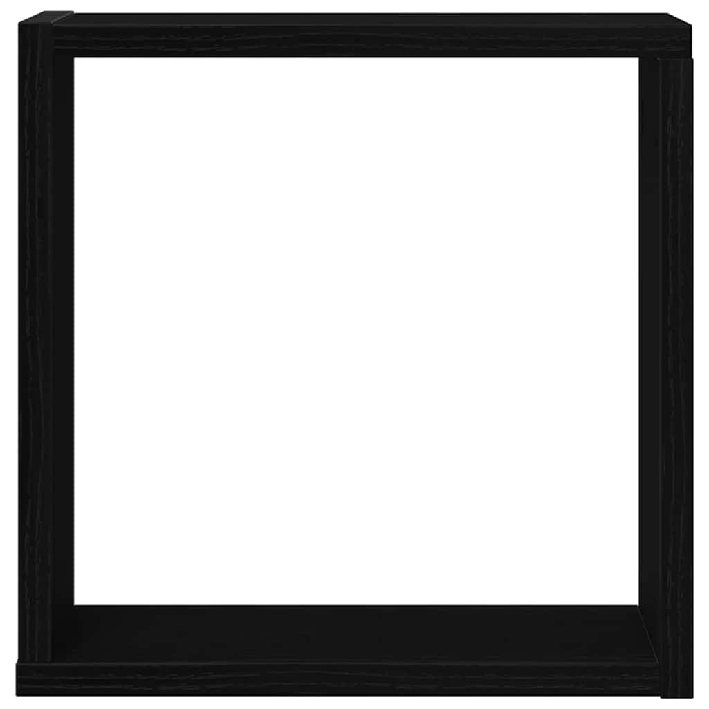 Würfel-Wandregale 4 Stk. Schwarz Eichen-Optik 30x15x30 cm
