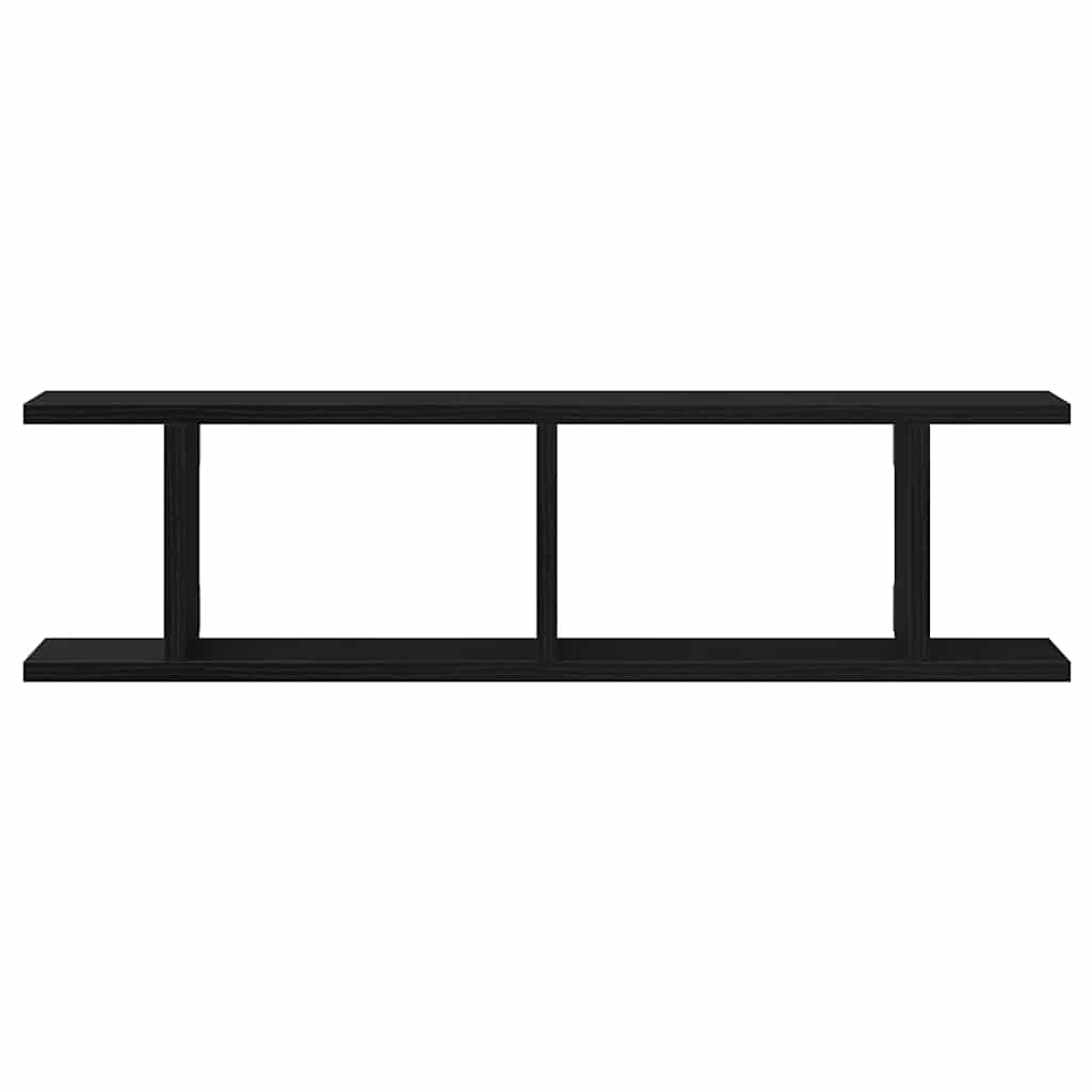 Wandregale 2 Stk. Schwarz Eichen-Optik 75x18x20cm Holzwerkstoff
