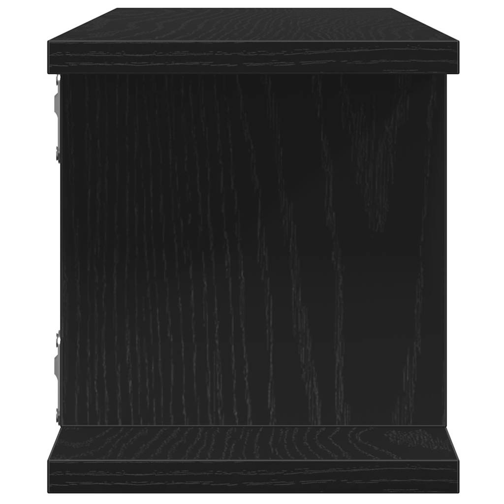 Wandregale 2 Stk. Schwarz Eichen-Optik 75x18x20cm Holzwerkstoff