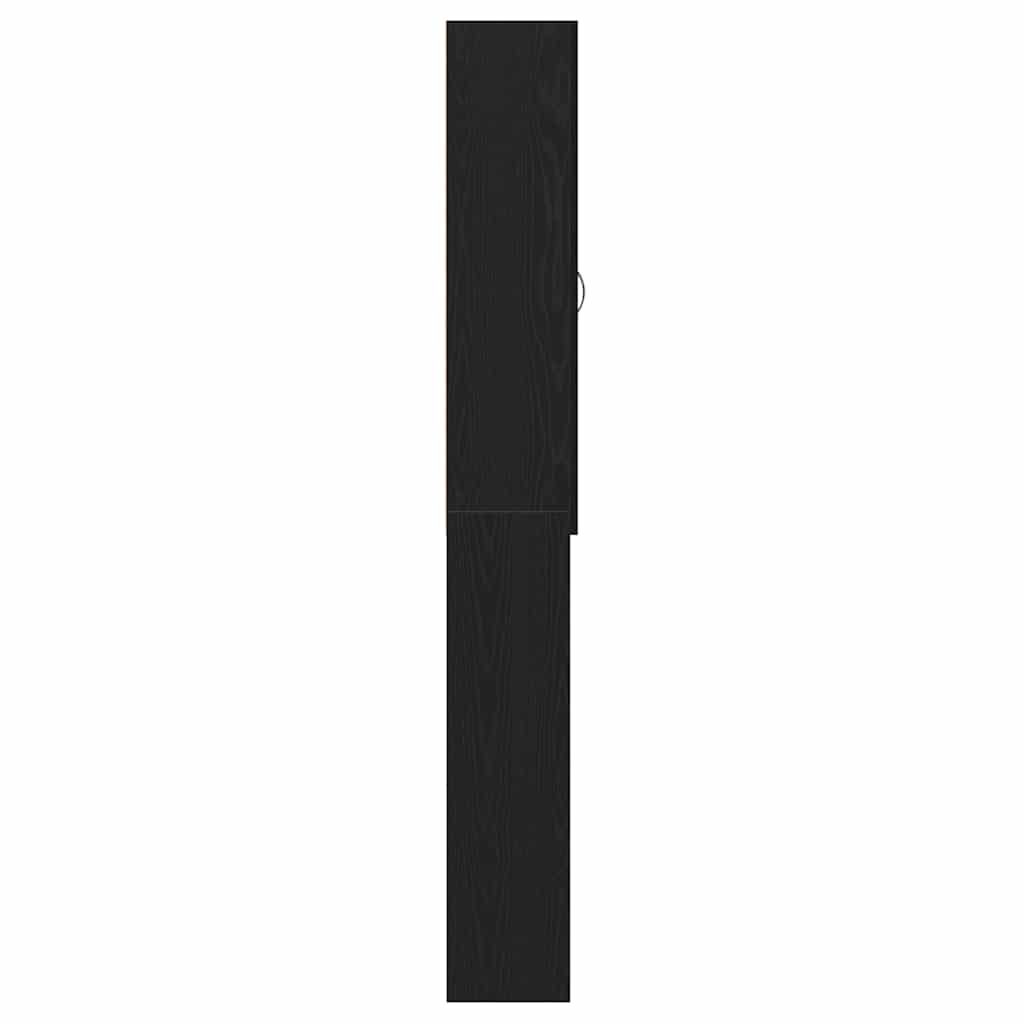 Waschmaschinenschrank Schwarz Eichen-Optik 64x25,5x190 cm