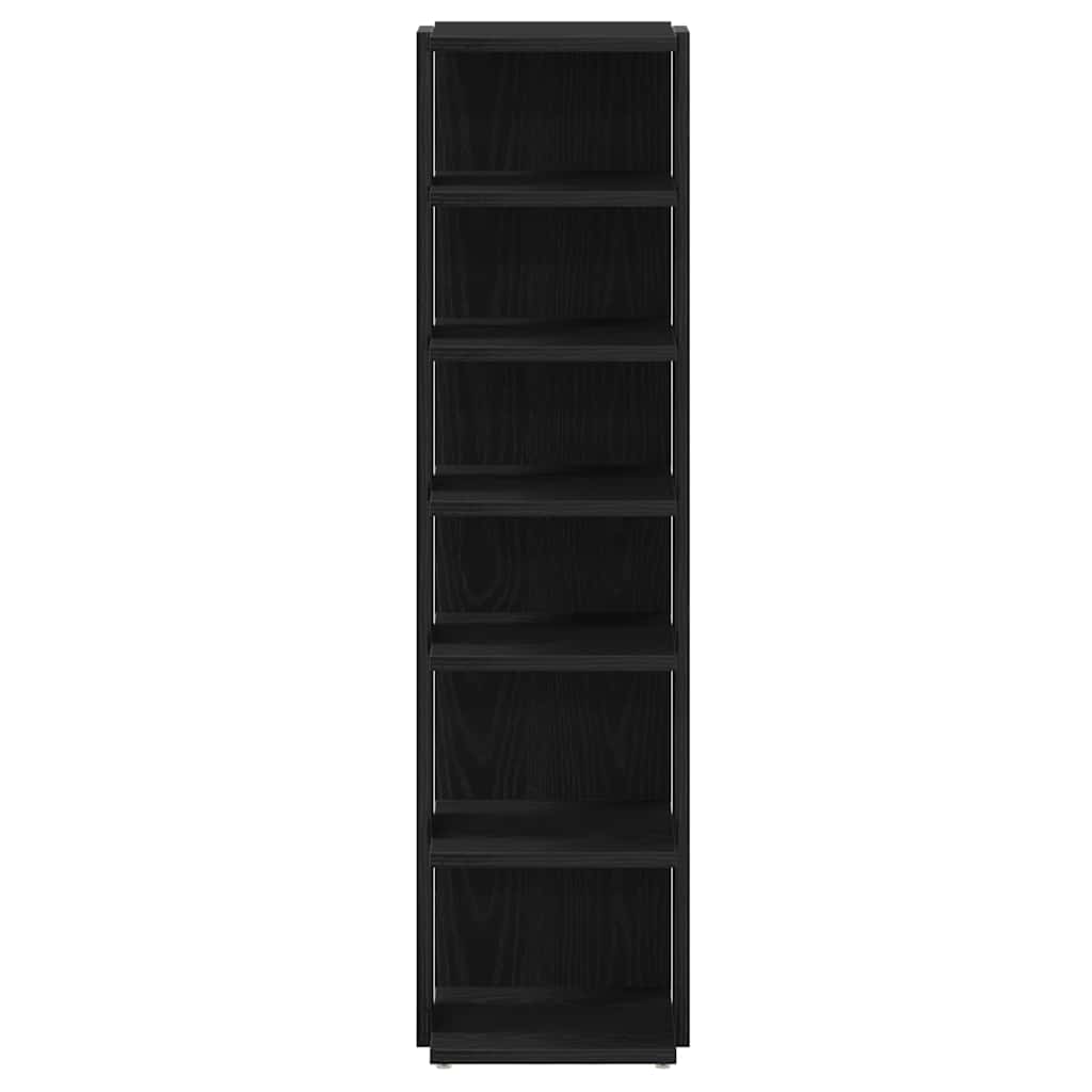 Schuhschrank Schwarz Eichen-Optik 25x27x102 cm Holzwerkstoff