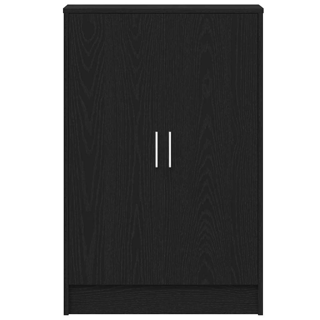 Schuhschrank Schwarz Eichen-Optik 60x35x92 cm Holzwerkstoff