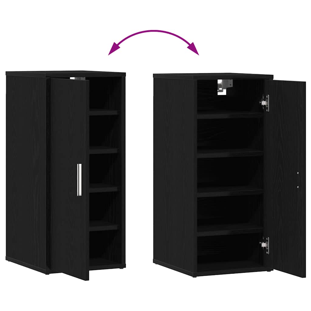 Schuhschrank Schwarz Eichen-Optik 32x35x70 cm Holzwerkstoff