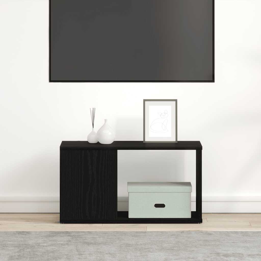 TV-Schrank Schwarz Eichen-Optik 60x24x32 cm Holzwerkstoff