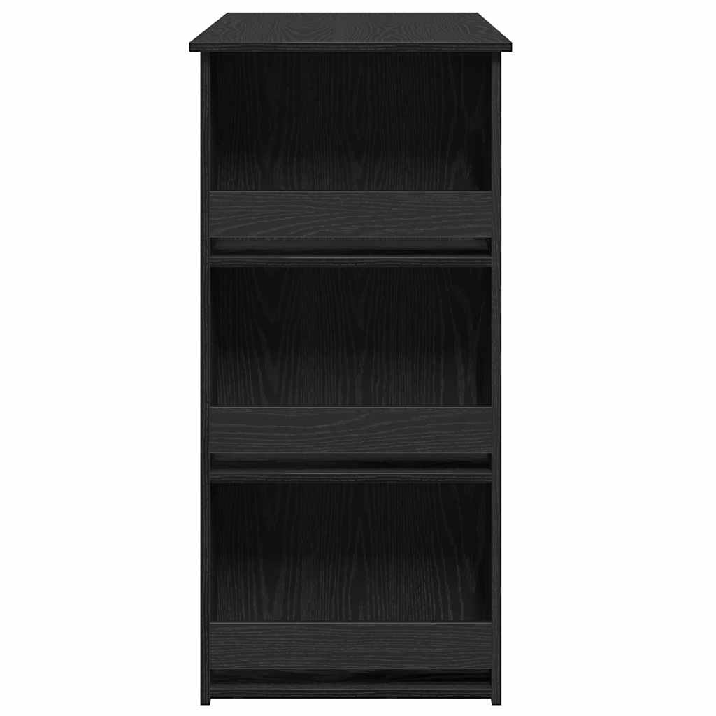 Bartisch mit Regal Schwarz Eichen-Optik 102x50x103,5 cm