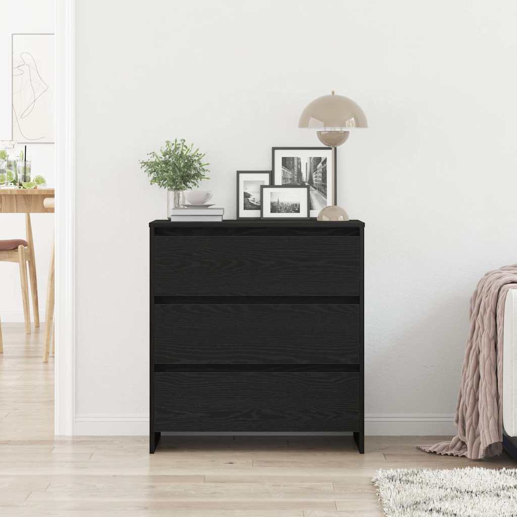 Sideboard Schwarz Eichen-Optik 70x41x75 cm Holzwerkstoff