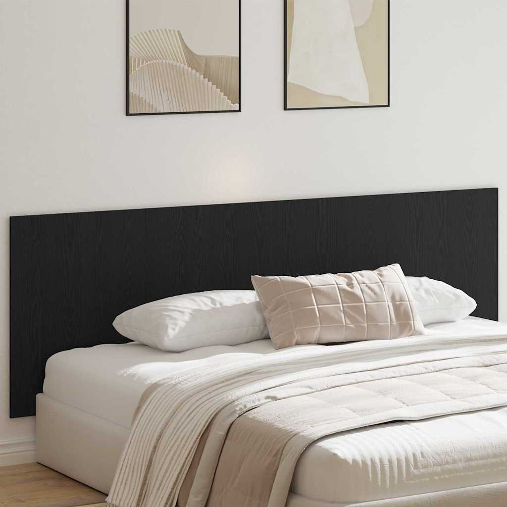 Bettkopfteil Schwarz Eichen-Optik 160 x 1,5 x 80,5 cm