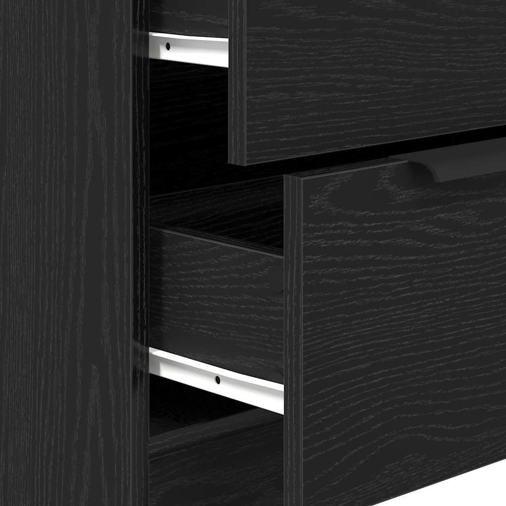 Sideboard Schwarz Eichen-Optik 60 x 30 x 70 cm Holzwerkstoff