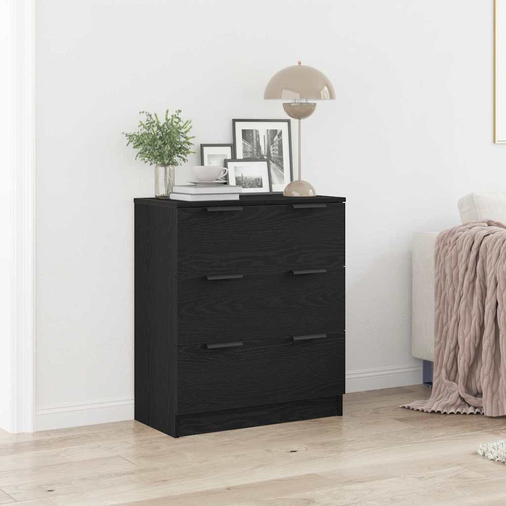 Sideboard Schwarz Eichen-Optik 60 x 30 x 70 cm Holzwerkstoff