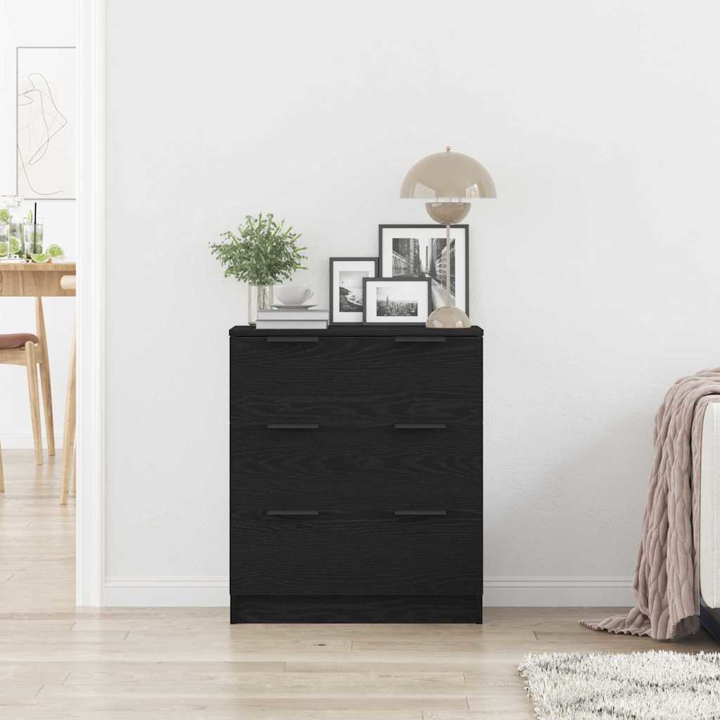 Sideboard Schwarz Eichen-Optik 60 x 30 x 70 cm Holzwerkstoff