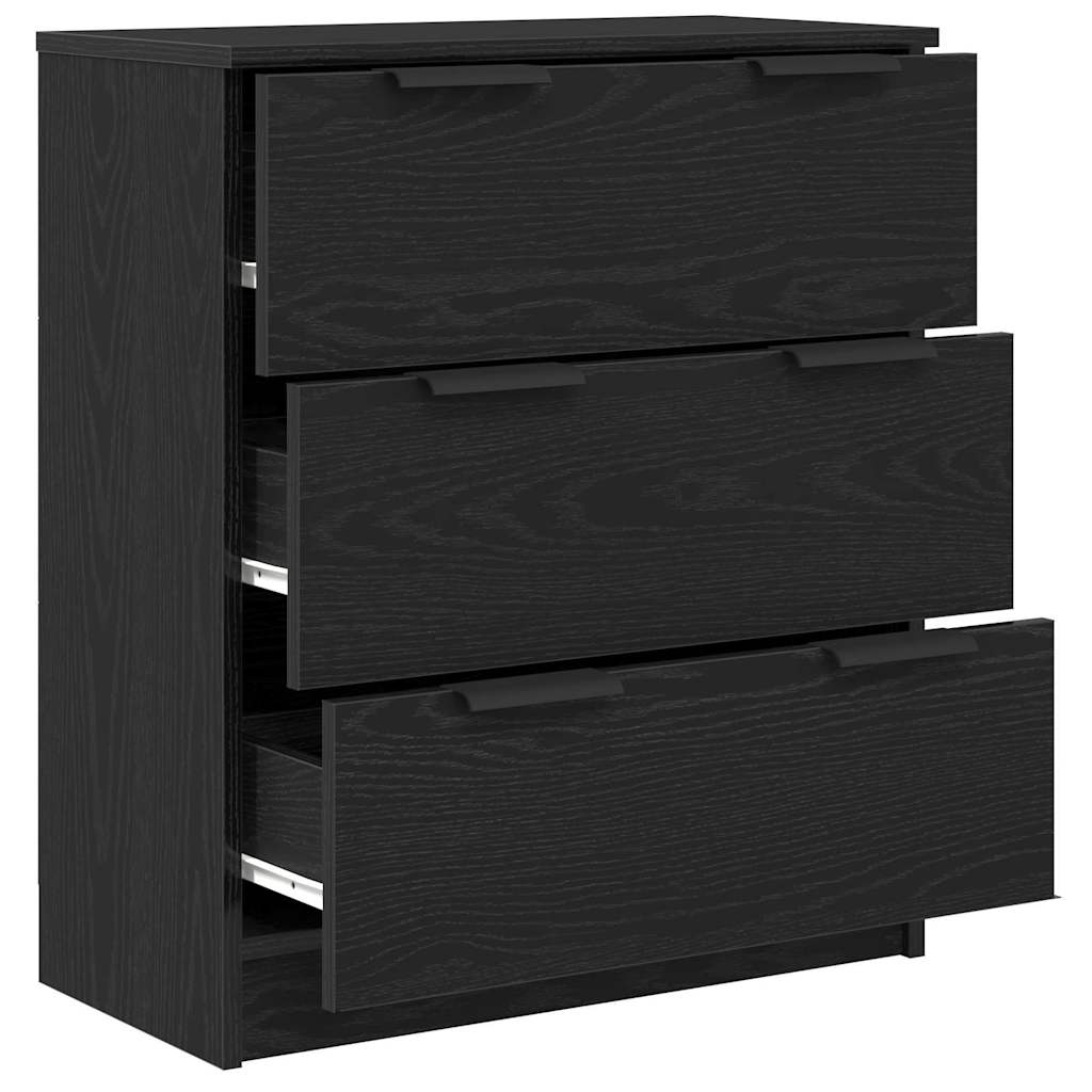 Sideboard Schwarz Eichen-Optik 60 x 30 x 70 cm Holzwerkstoff