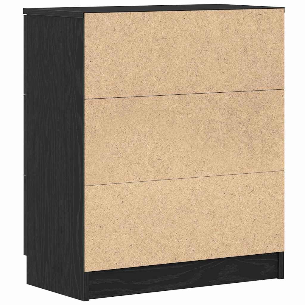Sideboard Schwarz Eichen-Optik 60 x 30 x 70 cm Holzwerkstoff