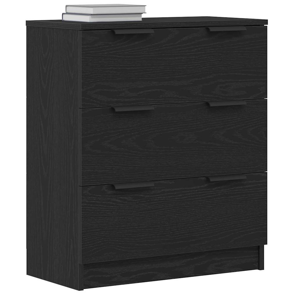 Sideboard Schwarz Eichen-Optik 60 x 30 x 70 cm Holzwerkstoff