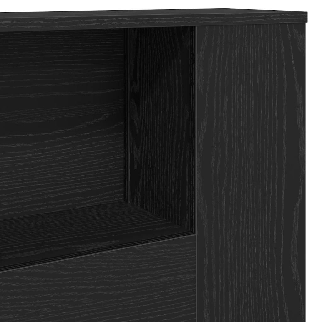 Kopfteil Schrank Schwarz Eichen-Optik 180 x 18,5 x 102,5 cm