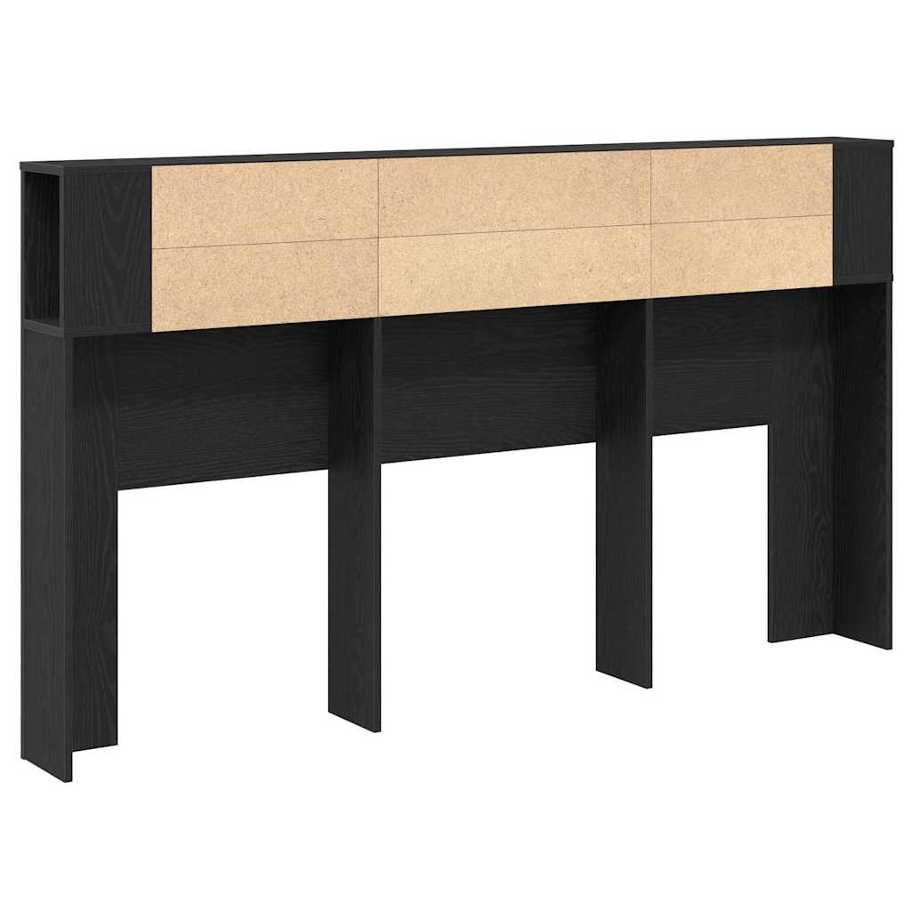 Kopfteil Schrank Schwarz Eichen-Optik 180 x 18,5 x 102,5 cm