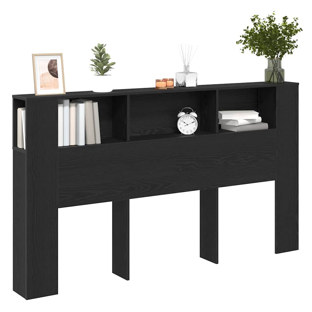 Kopfteil Schrank Schwarz Eichen-Optik 180 x 18,5 x 102,5 cm