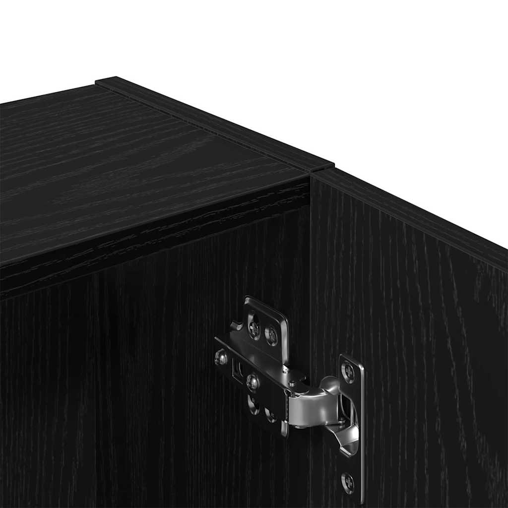 Spiegelschrank mit Regal Schwarz Eichen-Optik 64 x 20 x 67 cm