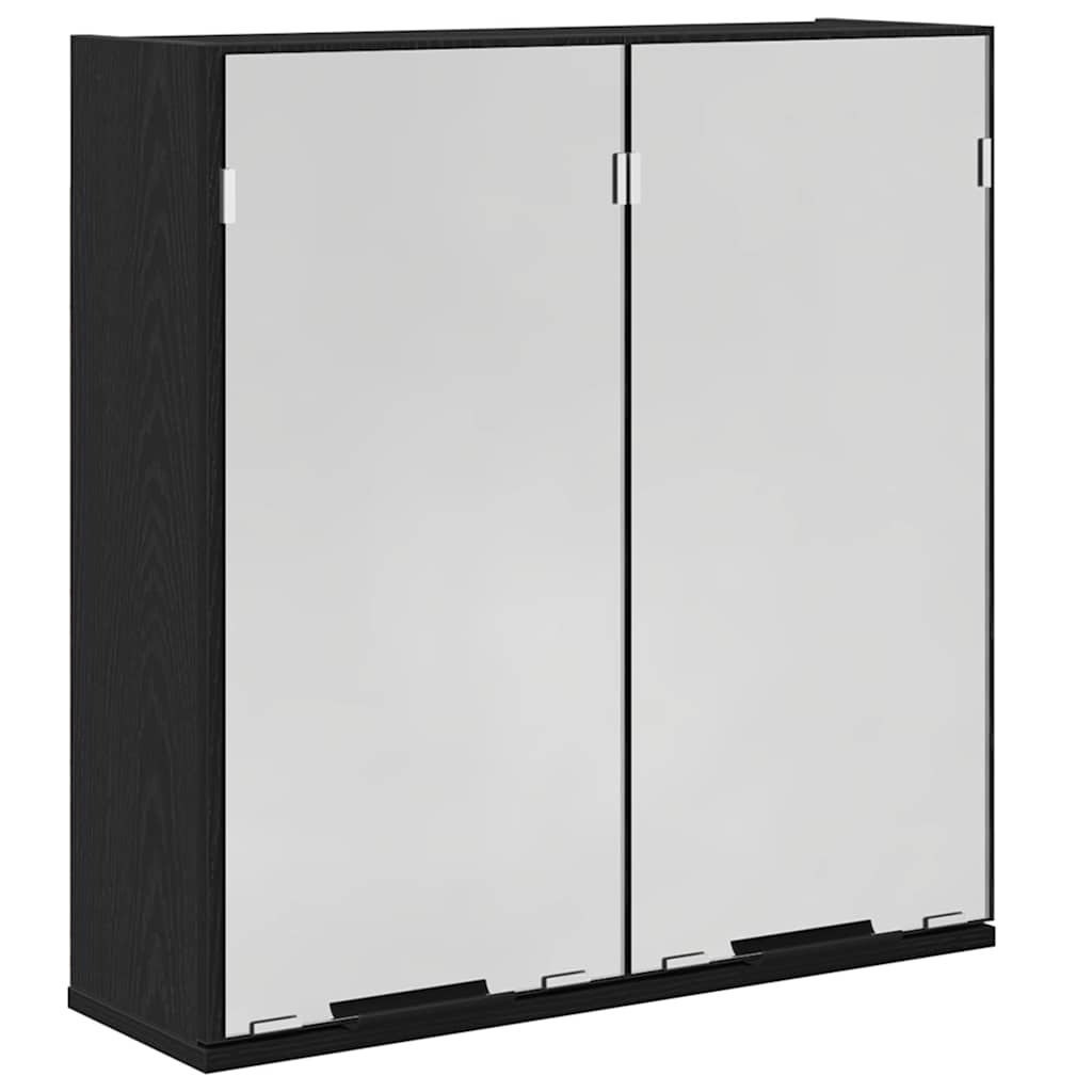 Spiegelschrank mit Regal Schwarz Eichen-Optik 64 x 20 x 67 cm
