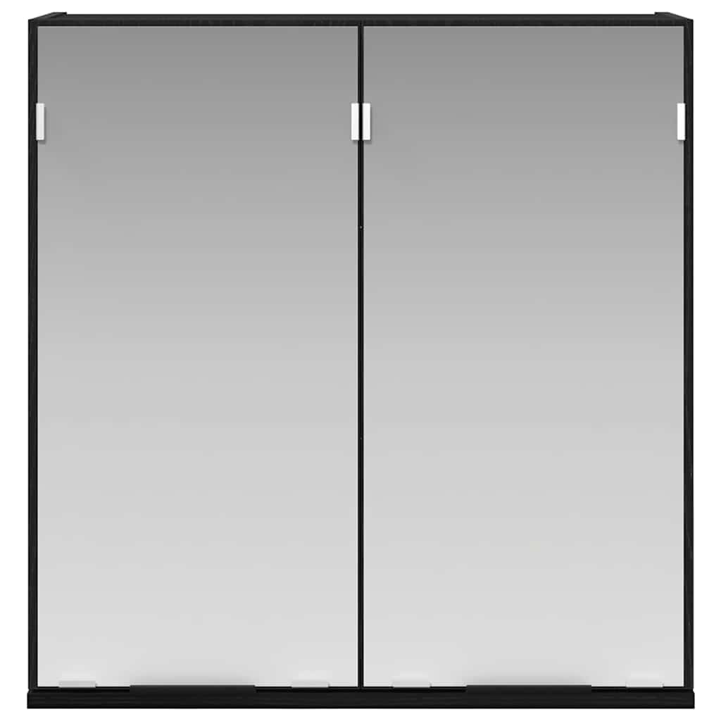 Spiegelschrank mit Regal Schwarz Eichen-Optik 64 x 20 x 67 cm