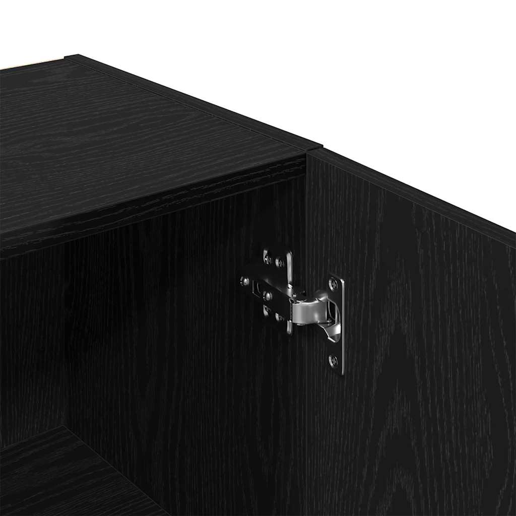 Badezimmerschrank Schwarz Eichen-Optik 32 x 34 x 188,5 cm