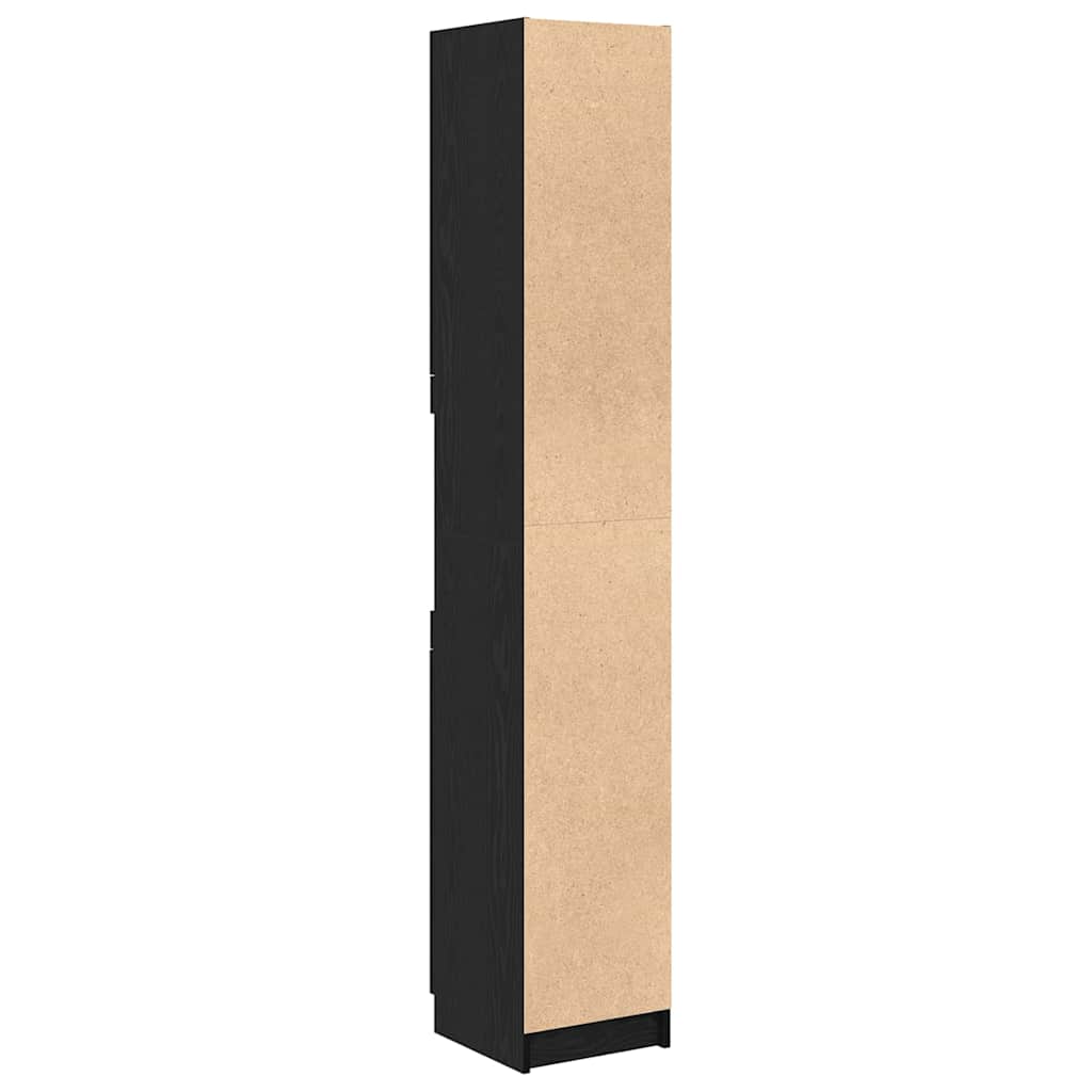 Badezimmerschrank Schwarz Eichen-Optik 32 x 34 x 188,5 cm