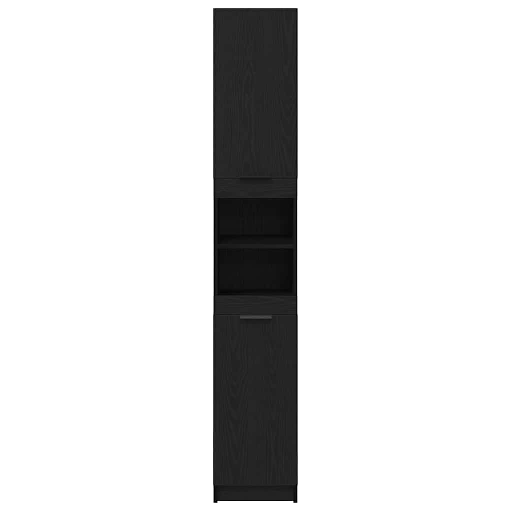 Badezimmerschrank Schwarz Eichen-Optik 32 x 34 x 188,5 cm