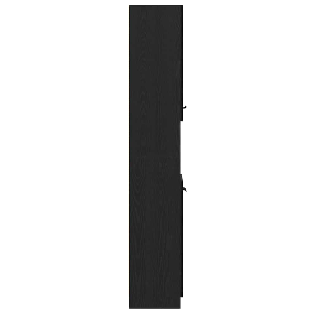 Badezimmerschrank Schwarz Eichen-Optik 32 x 34 x 188,5 cm