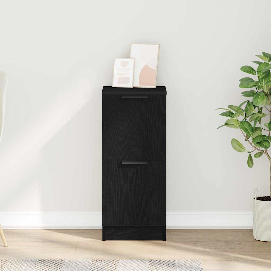 Sideboard Schwarz Eichen-Optik 30 x 30 x 70 cm Holzwerkstoff