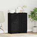 Sideboard 2 pcs Schwarz Eichen-Optik 30 x 30 x 70 cm