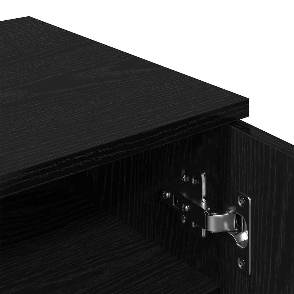 Schuhschrank Schwarz Eichen-Optik 59 x 35 x 70 cm Holzwerkstoff
