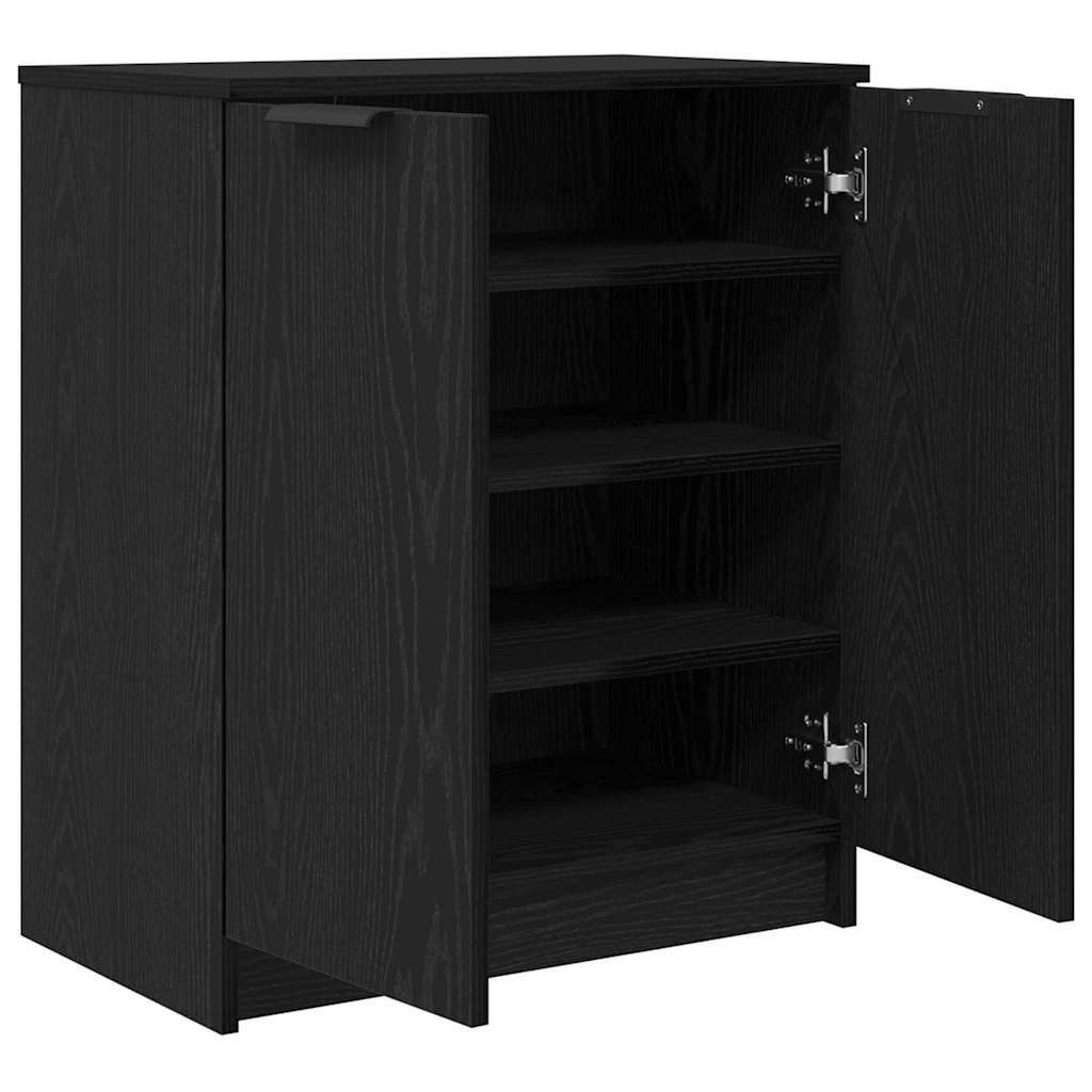 Schuhschrank Schwarz Eichen-Optik 59 x 35 x 70 cm Holzwerkstoff