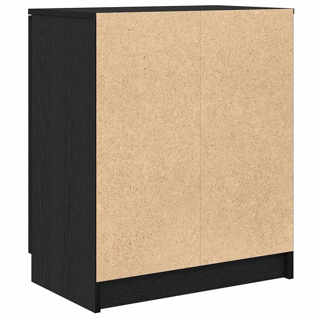 Schuhschrank Schwarz Eichen-Optik 59 x 35 x 70 cm Holzwerkstoff
