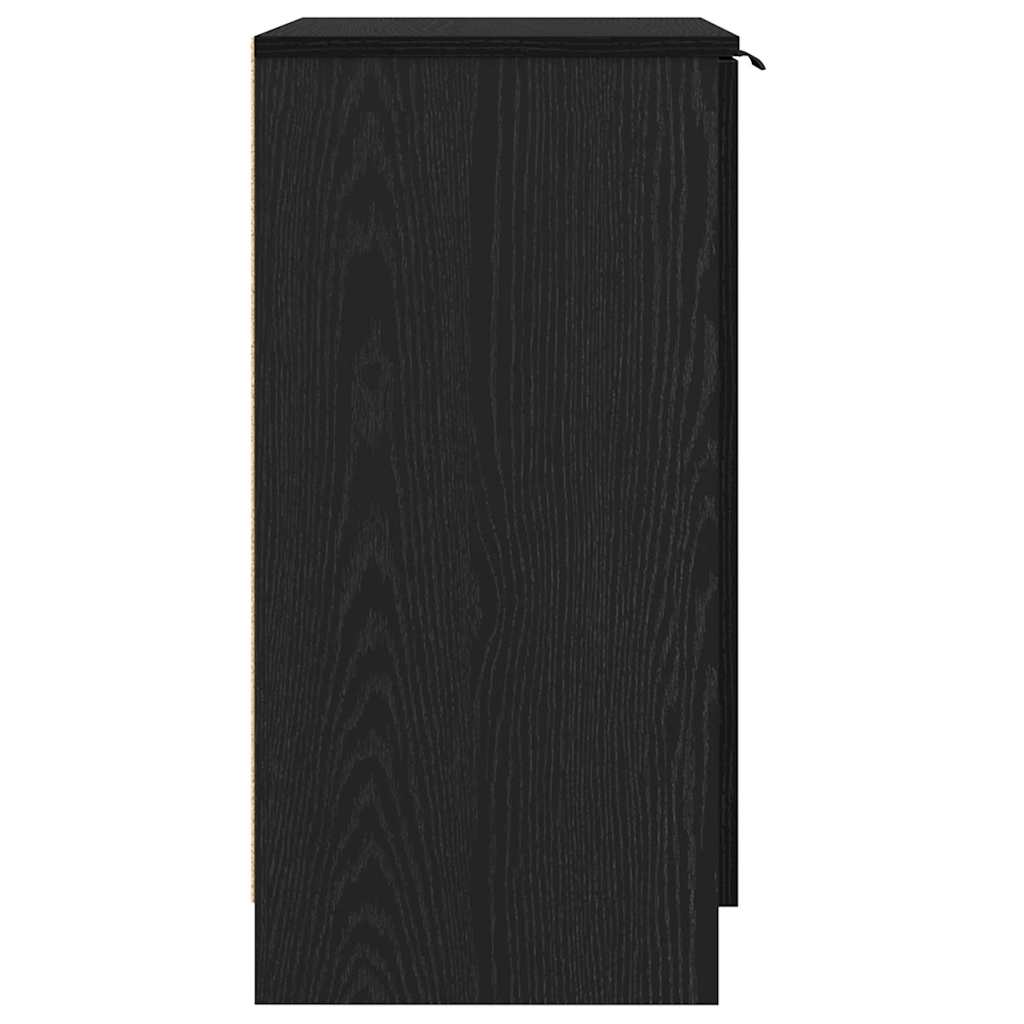 Schuhschrank Schwarz Eichen-Optik 59 x 35 x 70 cm Holzwerkstoff