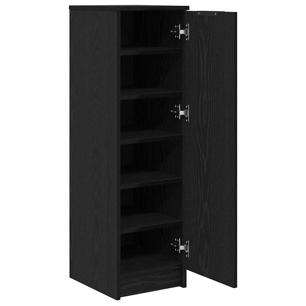 Schuhschrank mit Regal Schwarz Eichen-Optik 29,5 x 35 x 101 cm