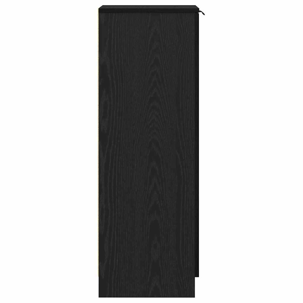 Schuhschrank mit Regal Schwarz Eichen-Optik 29,5 x 35 x 101 cm