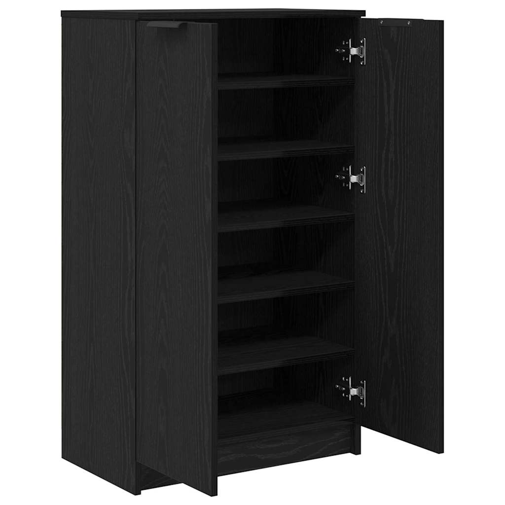 Schuhschrank mit Regal Schwarz Eichen-Optik 59 x 35 x 100 cm