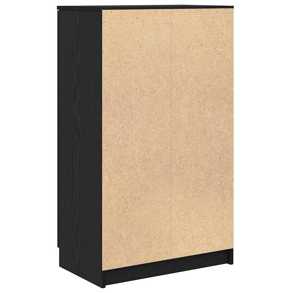 Schuhschrank mit Regal Schwarz Eichen-Optik 59 x 35 x 100 cm