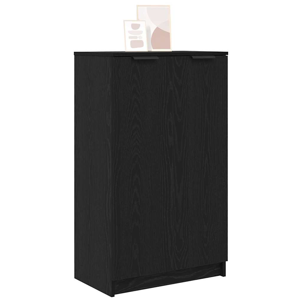 Schuhschrank mit Regal Schwarz Eichen-Optik 59 x 35 x 100 cm