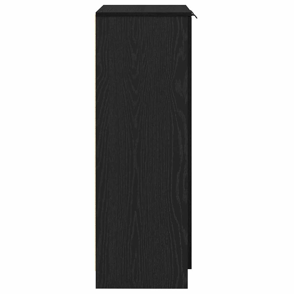 Schuhschrank mit Regal Schwarz Eichen-Optik 59 x 35 x 100 cm