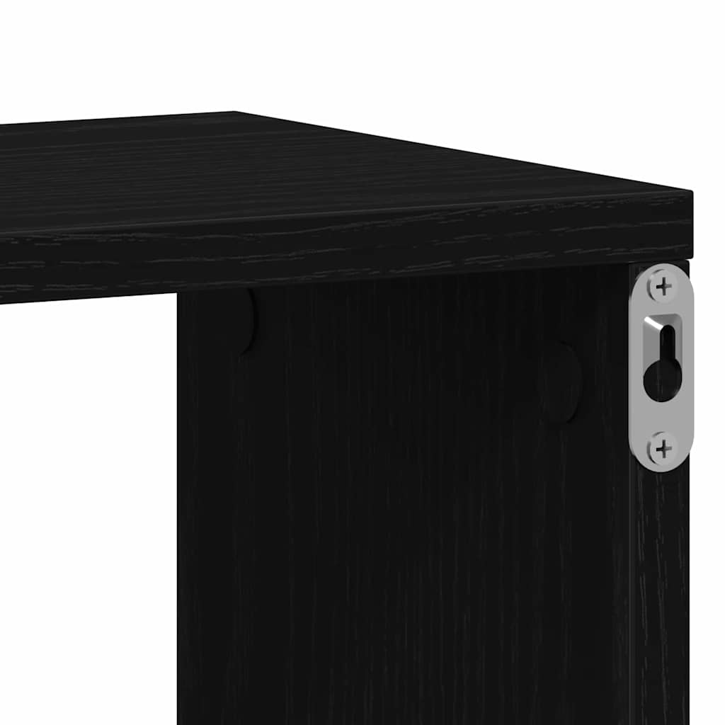 Wandregal Schwarz Eichen-Optik 85 x 16 x 52,5 cm Holzwerkstoff