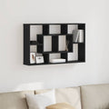 Wandregal Schwarz Eichen-Optik 85 x 16 x 52,5 cm Holzwerkstoff
