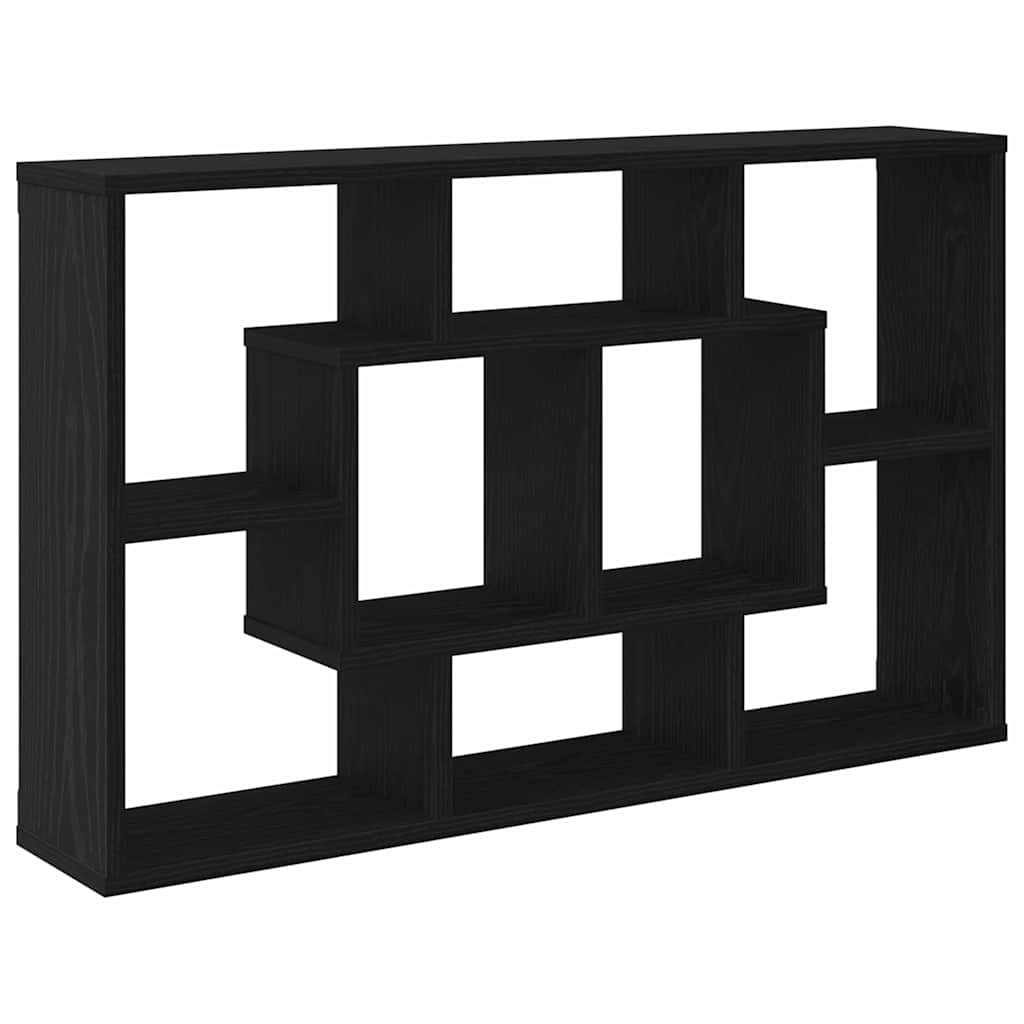 Wandregal Schwarz Eichen-Optik 85 x 16 x 52,5 cm Holzwerkstoff