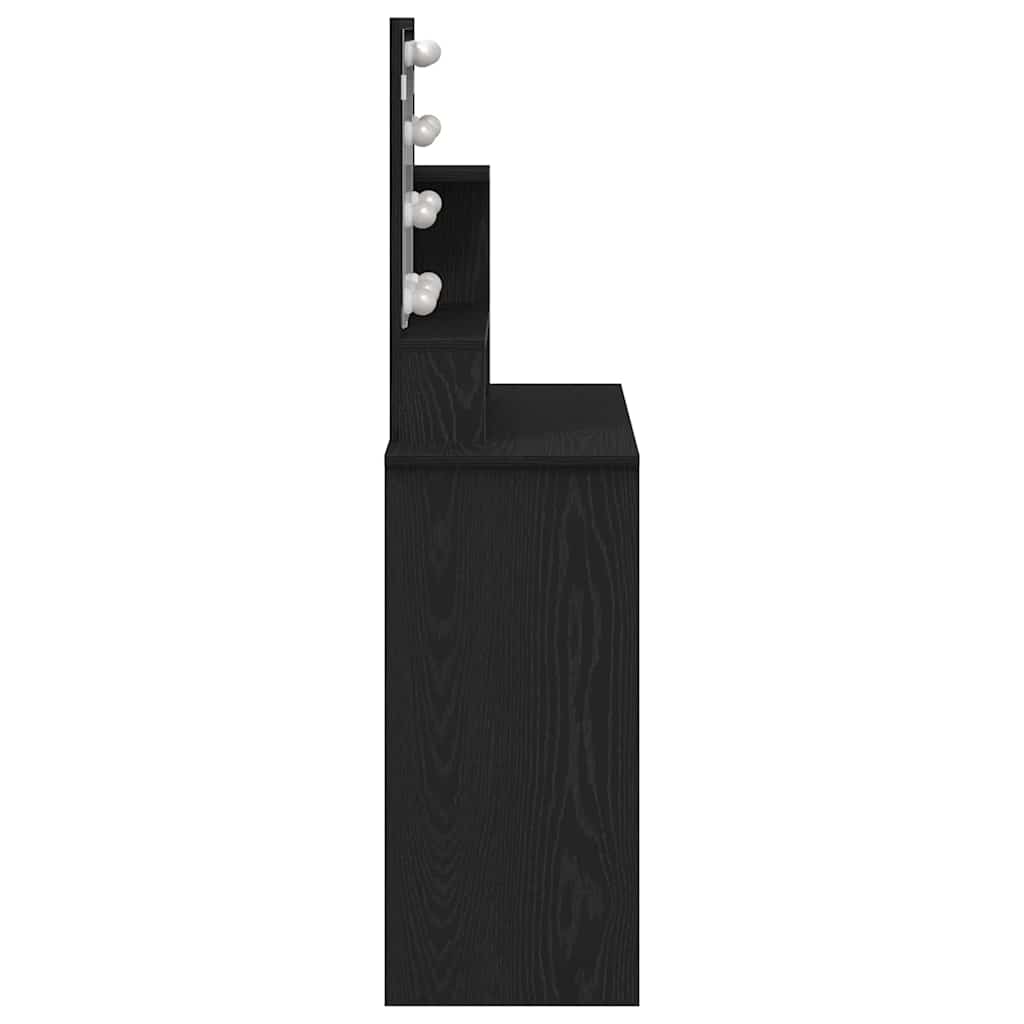 Schminktisch mit Regal Schwarz Eichen-Optik 86.5 x 35 x 136 cm