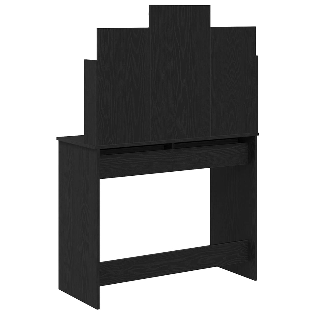 Schminktisch mit Regal Schwarz Eichen-Optik 96 x 39 x 142 cm